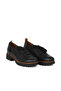 Black Leather Women's Wedge Heeled Shoes - 2