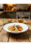 Katre 27 cm Brown Edged Porcelain Pasta Plate - 5