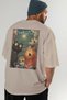For the Love of Cats 110 Cat Printed Beige Oversize T-Shirt 100% Cotton Unisex Cat Lover Premium Design - 7