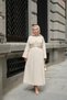 Women's Waist-Tie Linen Dress Cream - 4