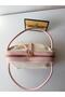 Pink Powder Knot Detailed Canvas Shoulder Bag with Gold Accessories Women's Bag Leather Trimmed Crossbody Bag - 5