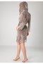 Premium Women's Short Hooded Lace Niki Velvet Bamboo Cotton Robe - 2