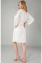 Women's Short Shawl Collar Embroidered Pique Fabric Cotton Dressing Gown – Premium Summer Home Wear - 3