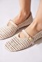 Binney knit scarf women's flat shoe nude - 4