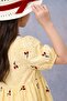 Girl's Cherry Embroidered Lace Collar Brode Dress with Hat - 100% Cotton Lining - 5