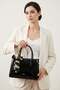 Elit Vsn3131R Women's Patent Leather Hand and Shoulder Bag Black