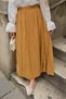 Women's Elastic Waist Crinkled Skirt Mustard - 3
