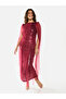 Sequin Veil Overlay Evening Maxi Dress
