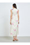 Cream Floral Sleeveless Maxi Dress - 5