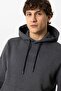 Anthracite Regular Fit Cotton Hooded Sweatshirt - 3