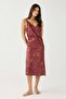 Luna Touch Slit Detailed Satin Nightgown Tile