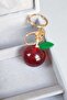 Luxury Design Silvery Apple Model Women's Bag Ornament Charm and Keychain