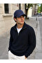 Plain Basic Navy Blue Baseball Cap Unisex Adjustable Cap - 3