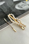 Gold Yellow Pearl Detail Heart Double Side Buckle (7cm) - 2