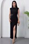 Crew Neck Side Gathered Dress with Buckle K-251605