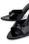 Women's Faux Leather Black Patent Leather Heeled Slippers - 4