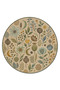 Sdtamor Floral Patterned Round Modern Woven Base Decorative Carpet Sdtamor44