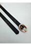 Women's Belt with Gold Oval Buckle, Stylish Casual and Classic Combination Belt - 3