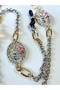 Glasses Chain Light Effect Silver Color with Natural Stones - 5