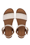Women's Genuine Leather Cream Flat Sandals - 5
