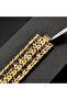 Gold-Tone Leaf Pattern Mesh Bracelet for Women, Wide Link Bracelet with Decorative Box Clasp - 5