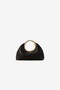 Ambrose Black Matte Bag with Metal Ring Detail