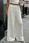 Women's Comfortable Cut Muslin Elastic Waist Wide Leg Pants - 4
