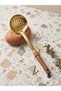 Gold Service Series Wooden Handle Gold Color Stainless Steel Colander / Strainer