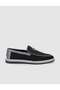 Black Men's Loafer with Knitwear Detail