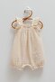 Marina Muslin Zero Sleeve Girls Jumpsuit Beige