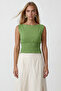 Women's Green Belted Blouse Alc-X15543 - 2