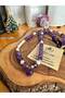 Crystal Disc-Cut Amethyst Stone and Pearl Design Necklace - 2