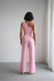 Women's Pink One-Shoulder Floral Detailed Crop-Pants Set Nh26127 - 9
