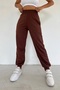Women's Jogger Extra High Waist Compact Combed Cotton Sweatpants (Not Elasticated Cuffs)