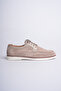 Genuine Leather Men's Loafer Shoes Beige Casual Suede Daily Comfortable Lace-Up Model Ravenna - 6