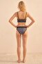Women's Zebra Patterned Black Tape Detailed Bikini Bottom - Beach Fashion Mix&Match - 5