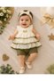 Girl's Ecru Lace Blouse and Khaki Shorts Set (Ages 2-5) - 3