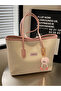 Fashionable Women's Multi-Functional Large Capacity Shoulder Bag, New Canvas Handbag, Stylish Design, Suitable for School, Commuting, Shopping), Pink, Office