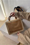 Women's woven bag beige woven