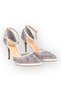 Women's Stone Detailed Tulle Embroidered Evening Dress Bridal Shoes White - 2