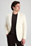 Ds Damat Regular Fit Ecru Dobby Fabric Jacket - 3