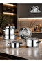18/10 Stainless Steel 10-Piece Cookware Set with Induction Base – Steel Cookware Set with Strainer Lid