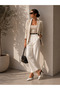Mim Off-White Linen Heeled Slippers - 3