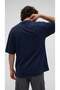 Men's oversized casual t-shirt - earth navy - 4