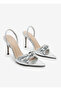 Women's Pointed Toe Knotted Back Elastic Heeled Sandals Zorin Gold (9cm) - 2
