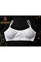 Sports String Strap Ribbed Women's Padded Bra - Removable Pads - Single Pack White - 6