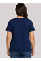 Plus Size Collar and Cuff Pearl Embellished V-Neck Short Sleeve Wide Hem Blouse - 3