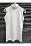 6 Pieces Black and White Color Turtleneck Throat Zero Sleeve (SLEEVELESS) Cotton Bodysuit - 5