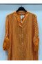 Women's Italian Orange Line Pattern Prevailing Foldable Fakir Sleeve Oversize Shirt 42 - 46 Size - 2