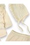 Baby Girl Lace Laced 5-Piece 100% Natural Cotton Hospital Discharge Bodysuit Set Cream - 6